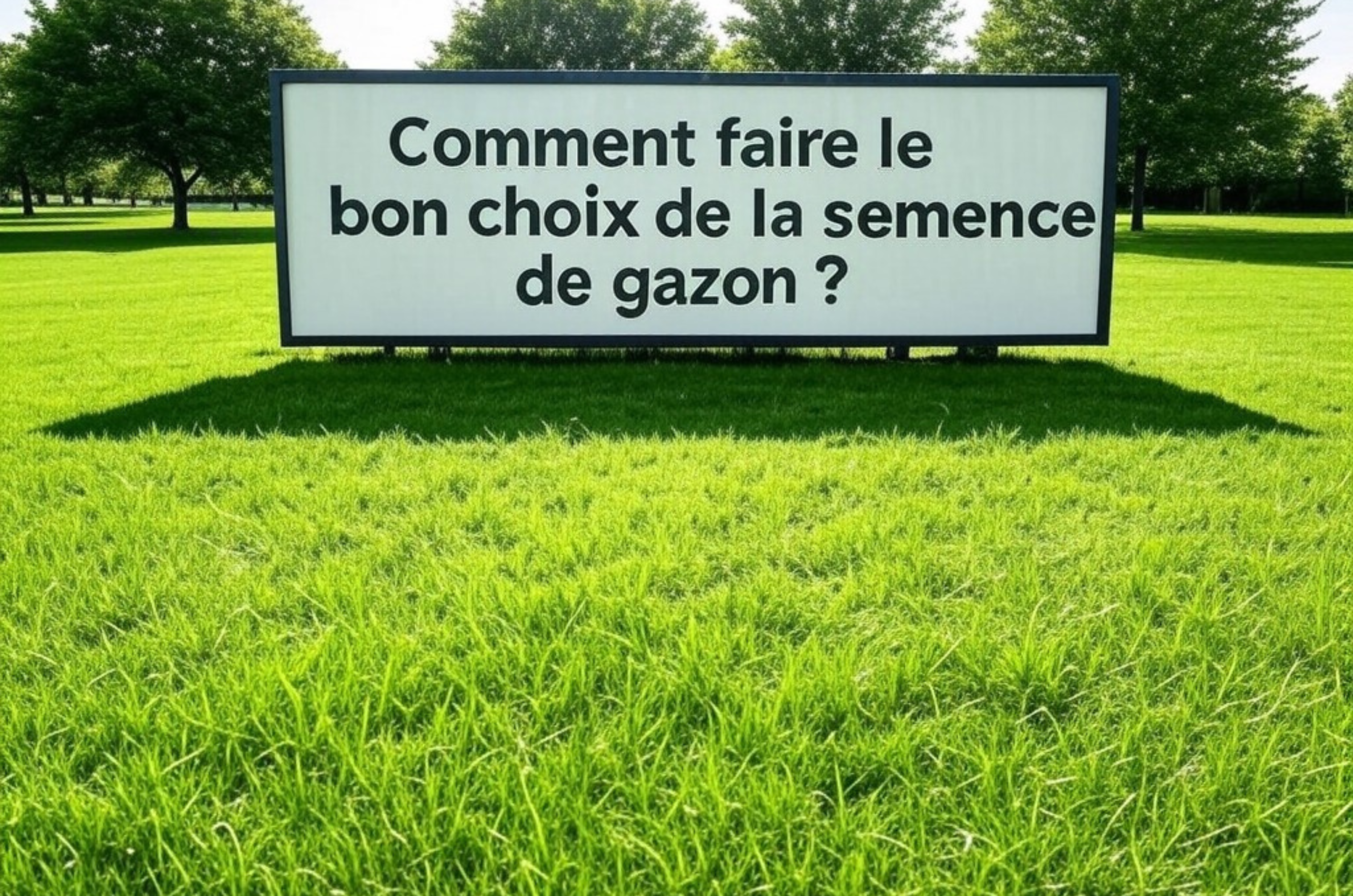 Pelouse verte et bien entretenue, illustrant l'importance de choisir la bonne semence de gazon en fonction du type de sol, des conditions climatiques et de l'utilisation.