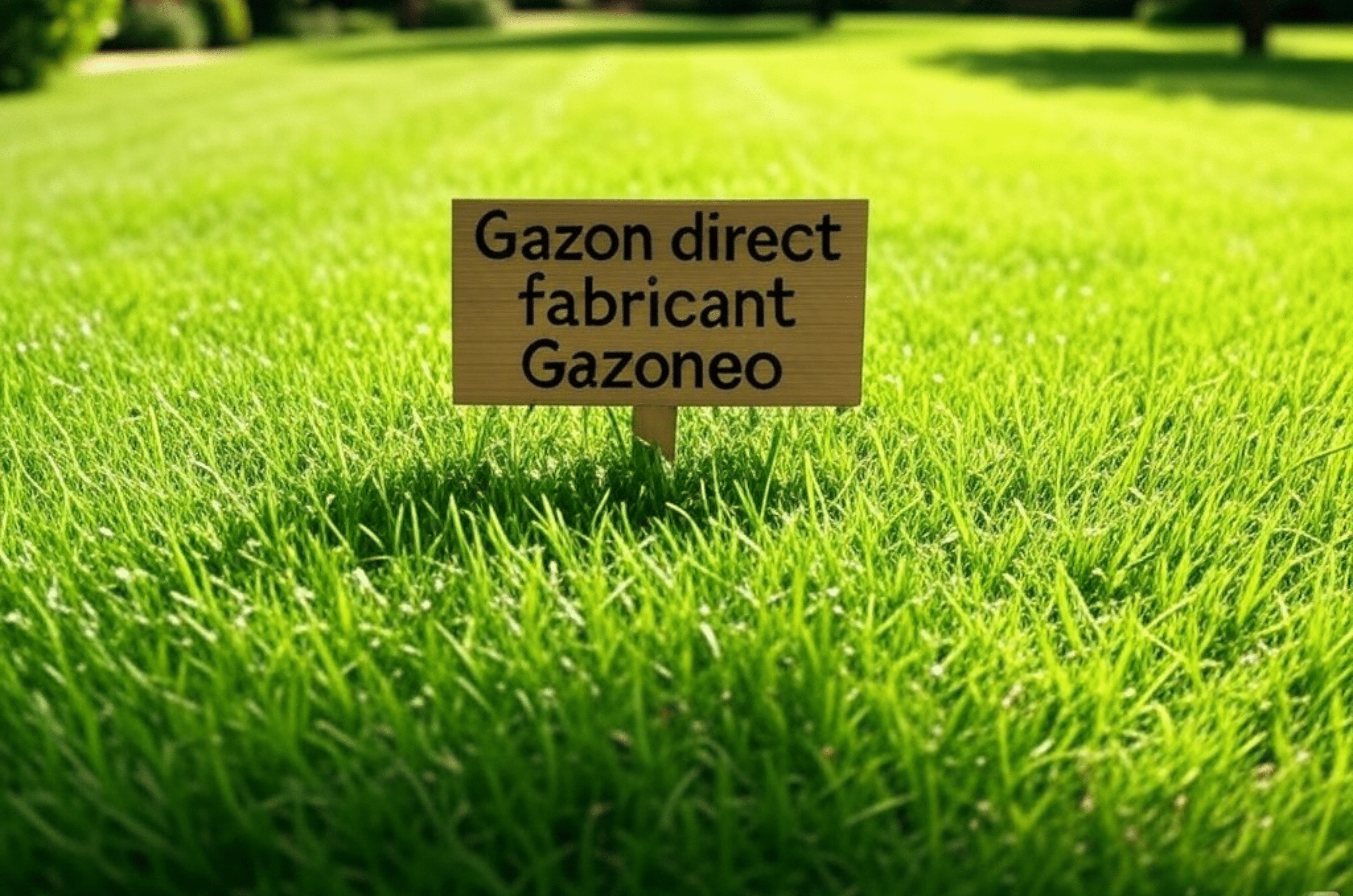 Image illustrant une pelouse dense et uniforme obtenue grâce au gazon direct fabricant de Gazoneo, mettant en avant la qualité des semences Barenbrug et des engrais professionnels.